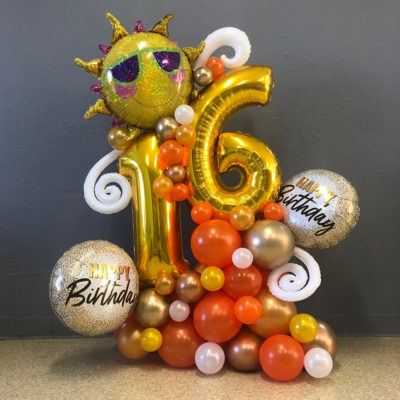 Small Smiley Sun Double Number Display